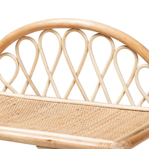 English Elm Modern Rattan Three Tier Open Shelf Handcrafted Bohemian Organizer for Living Rooms B2750P470039