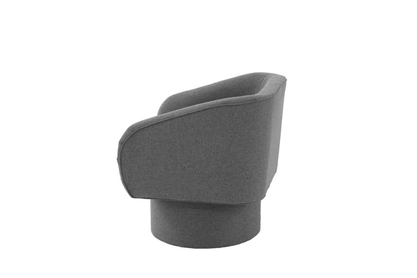 English Elm Classic Swivel Accent Chair with Linen-Like Upholstery, Modern Curved Design, Cozy Cushioning for Living Room Gray 31 L x 29 W x 20 H B011P281854