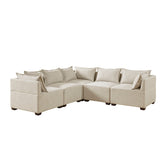 INK+IVY Molly Modern/Contemporary 5-Piece Modular L-Shape Sofa II100-0558 Linen