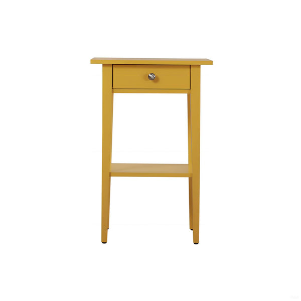 English Elm Contemporary Wenge Nightstand with Drawer and Sleek Modern Design, Durable Particleboard Storage Nightstand Yellow 4.13 L x 15.55 W x 33.07 H B078112071