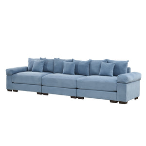English Elm 130" Oversized Cloud Modular Sectional Couch - Premium Corduroy 3-Seater With Ergonomic Design & Comfort W714S01350