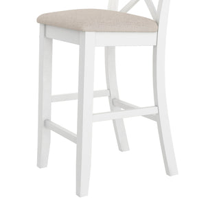 English Elm TOPMAX Farmhouse 48" Rectangular Wood Bar Height Dining Set with 2 Cushioned Chairs Space-Saving Appeal Cherry N717P195018K