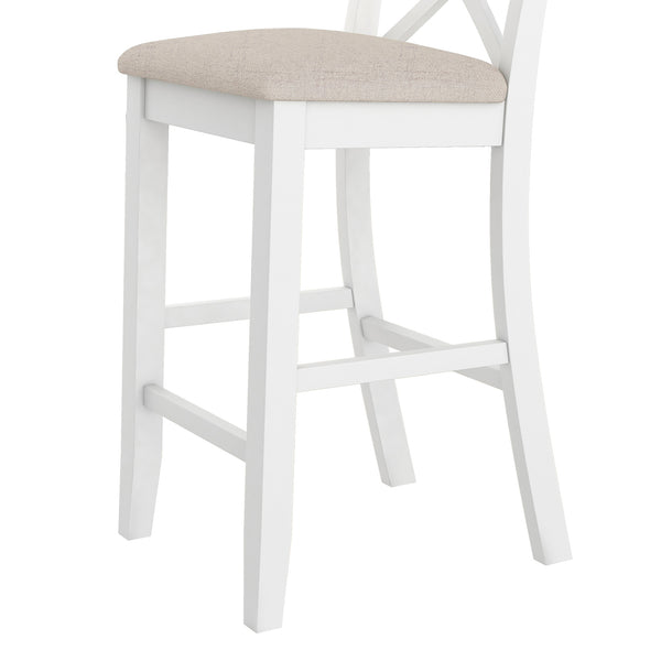 English Elm TOPMAX Farmhouse 48" Rectangular Wood Bar Height Dining Set with 2 Cushioned Chairs Space-Saving Appeal Cherry N717P195018K