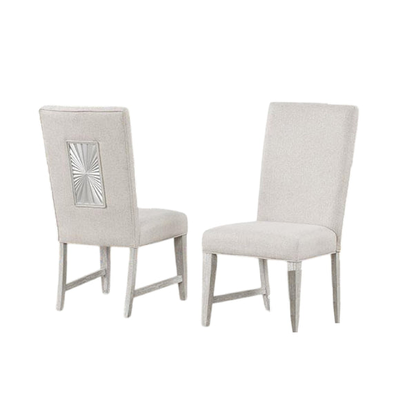 English Elm Diaz Wood Dining Side Chairs Set of 2 Tapered Leg Poplar Frame in Light Gray B056P416966