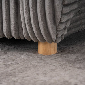 English Elm Modern Corduroy Sofa Couch - 84" Stylish Grey Sectional Love Seat For Apartment & Home Office Comfort W2363S00077