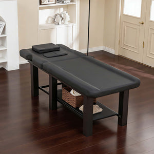 English Elm Spa Salon Massage Table Steel Frame Pu Leather Adjustable Backrest Bottom Shelf Storage W1422P382933