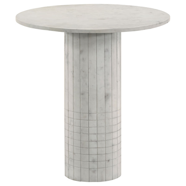 English Elm Preston Genuine Marble Round Coffee and End Table Set for Contemporary Living Rooms B062S01407