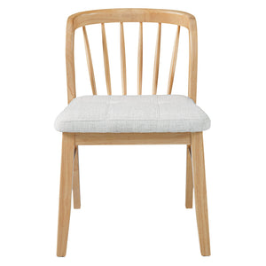 English Elm 7-piece Rubberwood Windsor Spindle Back Dining Set with Upholstered Seats for Family Rooms Beige+Natural N768P427476N_N768P427477N_6