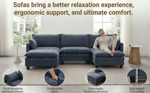 English Elm Modern Chenille Upholstered Loveseat with Usb Ports and Pockets for Compact Living Blue W2519P486415