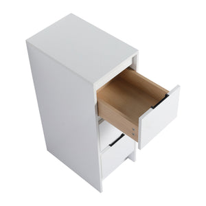 English Elm 12" Freestanding Bathroom Storage Cabinet With Soft-Close Drawers, Glossy White Finish, Modern Design W999P312107