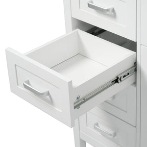 English Elm Christopher Knight Home® - 48" Bathroom Vanity with Sink Combo | 2 Doors 8 Soft-Close Drawers, Resin Top, Pine Legs White N759S337621K