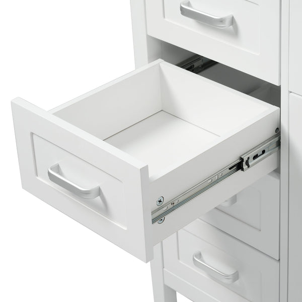 English Elm Christopher Knight Home® - 48" Bathroom Vanity with Sink Combo | 2 Doors 8 Soft-Close Drawers, Resin Top, Pine Legs White N759S337621K