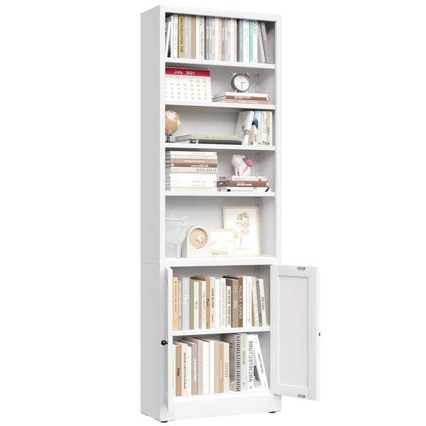 English Elm Metal Industrial Bookcase 5 Tier Open Shelves with Cabinet Door for Home Office T2398P442676