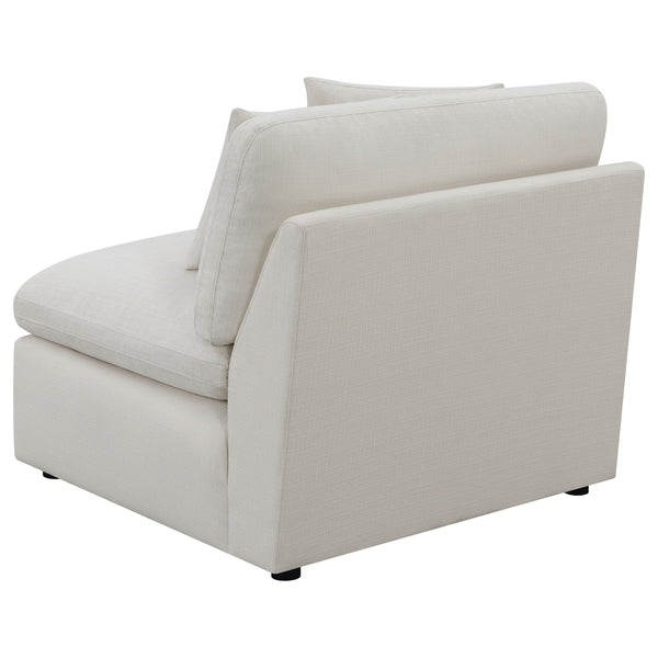 English Elm Greeley Ivory Upholstered Armless Chair — Plush Deep Cushions, Tailored Topstitching, Modern Modular Accent Seat B062P378400