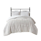 Madison Park Adelyn Glam/Luxury Back Print Brushed Fur Duvet Cover Set MP12-7514 Ivory