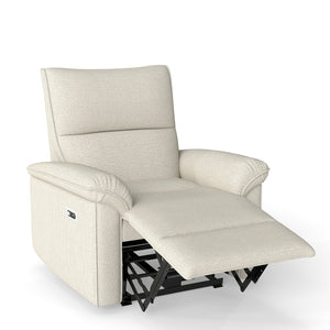 English Elm Wall Zero Wall Power Recliner Chair with Overstuffed Backrest, USB Type-C Charging Port, Space-Saving Electric Recliner for Small Rooms Beige+Grey W1028S00053