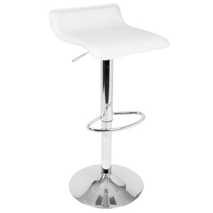 English Elm Bar Set 3 Piece White Metal Frame Natural Wood Accents Chrome Footrest Kitchen Nook B202S01396
