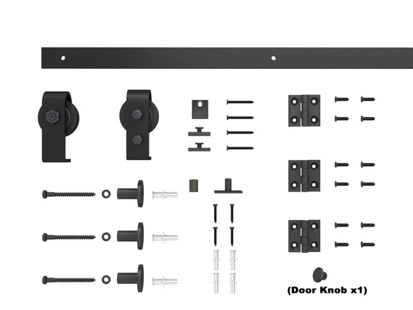 English Elm 24 in Primed Mdf Bi-fold Barn Door with Raised 6-panel Profile and Sliding Hardware B2763P491025