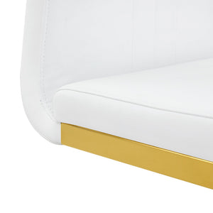 English Elm Modern Cantilever Gold Frame Pu Leather Dining Chairs Glam Set of Four W3875P372970