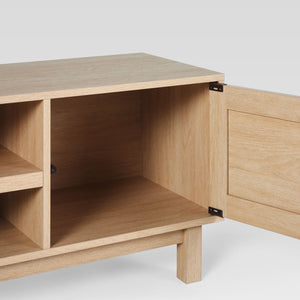 Tromso Modern 58" 2-Door TV Stand in Coastal Oak - Stylish Storage Solution for TVs Up to 65"