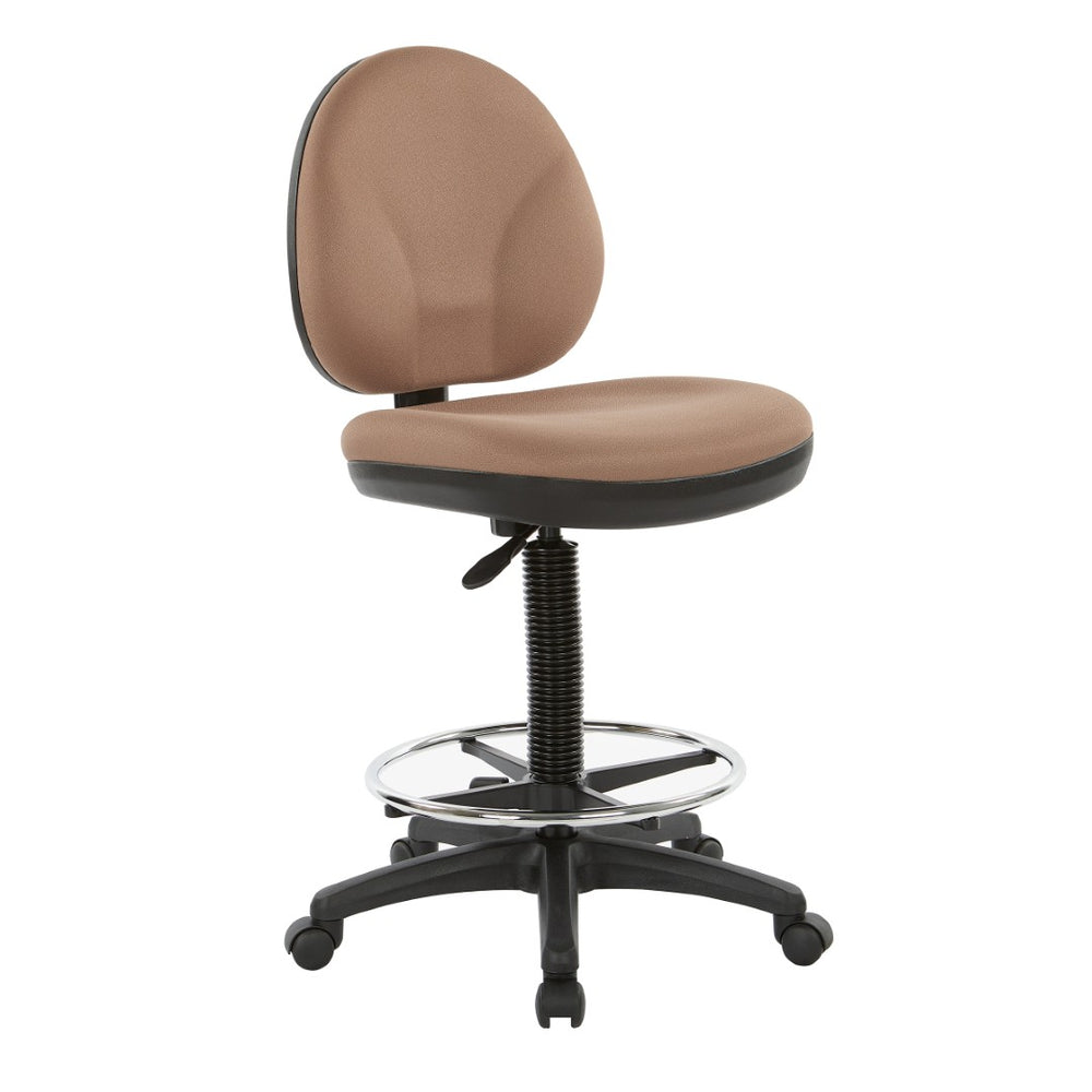 OSP Home Furnishings Sculptured Ergonomic Drafting Chair with Lumbar Support and Adjustable Footring for Studios DC550-232