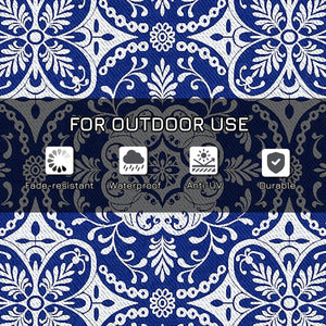 English Elm Portable Reversible Polypropylene Outdoor Rug Waterproof Floral Mat for Patio Camping T3971P421417