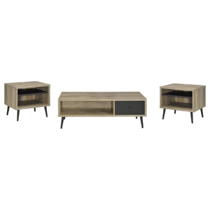 English Elm Fletcher Gloss White Lacquer Coffee and End Table Set for Modern Living Rooms B062S01689