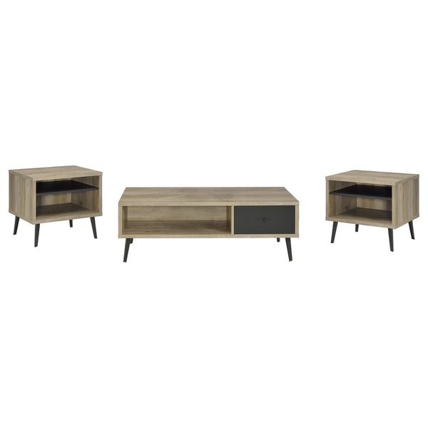 English Elm Fletcher Gloss White Lacquer Coffee and End Table Set for Modern Living Rooms B062S01689