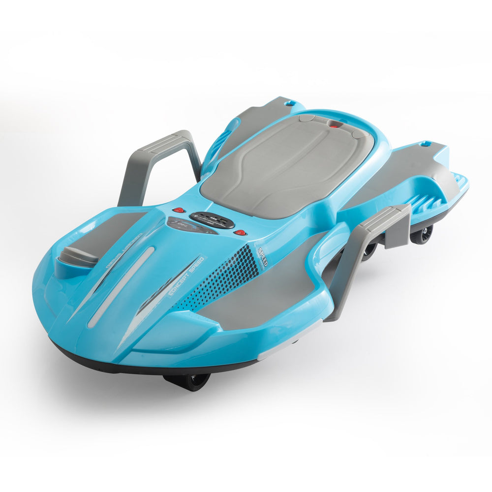 English Elm Electric Manta Ray Kids Ride on Racing Car with Built in Lights Music and Stable Wheels Blue W2181P202380