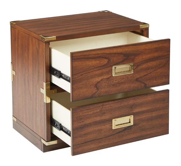 OSP Home Furnishings Wellington 2-Drawer Cabinet Toasted Wheat