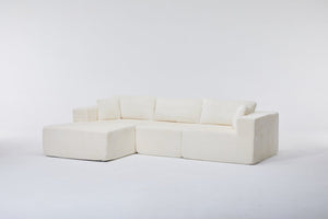 English Elm Modular Cloud Sectional with Corduroy Upholstery Deep Cushions for Living Rooms W1919S00007