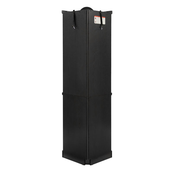 English Elm Lighted Corner Curio Cabinet With Adjustable Shelves, Elegant Black Design, Perfect For Home Display W1758P300126