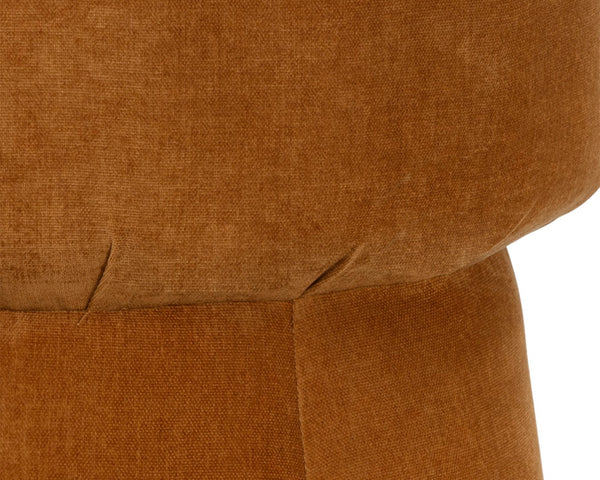 Sunpan LAURYN Lounge Chair - Contemporary Barrelback Design in Danny Amber Fabric for Ultimate Comfort 105965