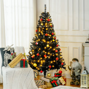 English Elm Homcom 6' Tall Prelit Douglas Fir Artificial Christmas Tree With 250 Led Lights & Realistic Branches W2225P249687