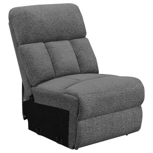 English Elm Divine Charcoal Fabric Reclining Sofa with Diamond Tufting and Pillowtop Arms B062S01412