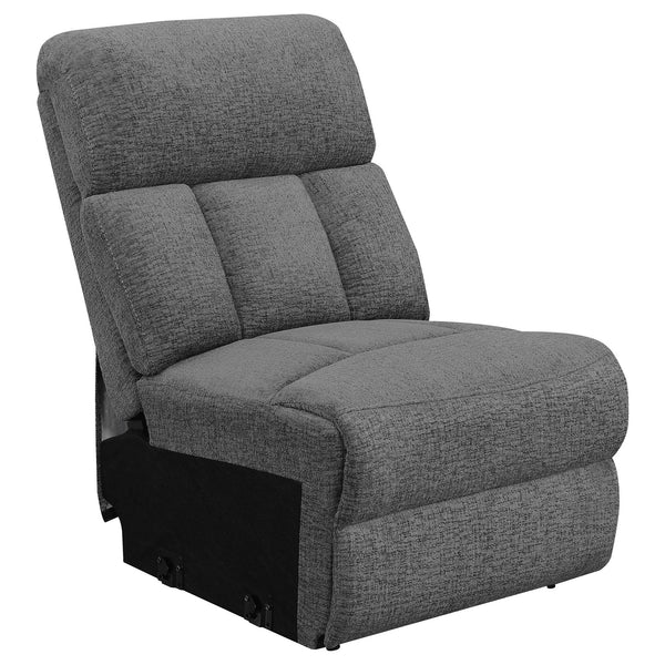 English Elm Divine Charcoal Fabric Reclining Sofa with Diamond Tufting and Pillowtop Arms B062S01412