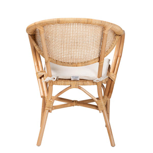 English Elm Mid-century Artisan Woven Rope Back Mahogany Dining Chair with Removable Cushion B2750P470033