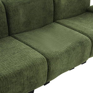 English Elm Oversized Chenille Chaise Lounge Deep Seat Sculptural Armrests Modern Living Room Retreat N763P326131F