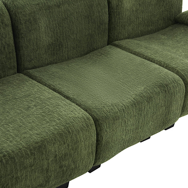 English Elm Oversized Chenille Chaise Lounge Deep Seat Sculptural Armrests Modern Living Room Retreat N763P326131F