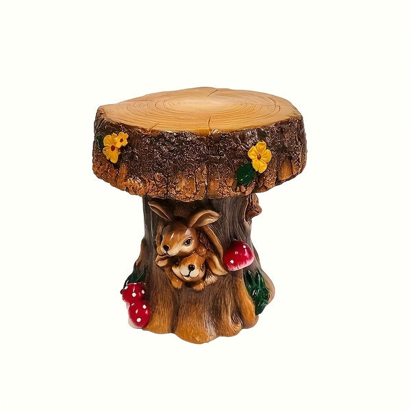 English Elm 14" Pineapple Resin Stool Sculpted Tropical Accent for Patio Balcony or Living Room W5709P460842