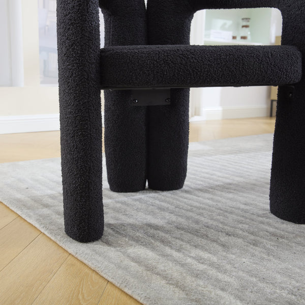 English Elm Contemporary Velvet Upholstered Barrel Accent Chair Set of 2 with Foam Seat, Steel Frame, Plush Upholstery Black W395P224763