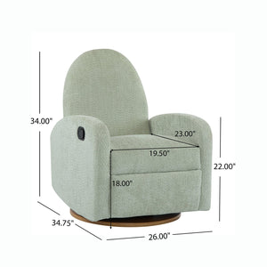 English Elm Christopher Knight Home® - 360 Swivel and Glider Recliner Chair with Boucle Upholstery, Solid Wood Base, Smooth Rocking Comfort Light Green N771P207029L