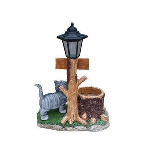 English Elm Schnauzer Solar Led Resin Planter Statue Outdoor Garden Accent for Patio Decor W5398P464238