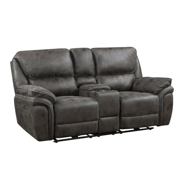 English Elm Plush Power Reclining Sofa Set 3 Piece Microfiber Living Room Usb Charging Suite Gray B011S01288