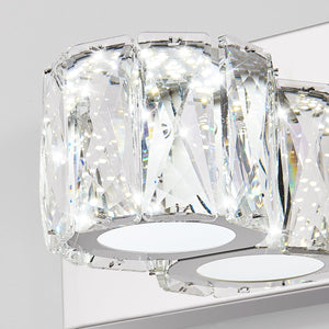 English Elm 35" Modern Crystal 5-Light LED Wall Sconce Chrome Finish, 1625lm 6000K Vanity Light for Bath/Hallway W2312P374925