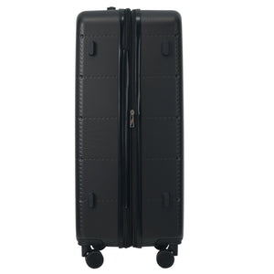 English Elm Luggage 5 Piece Hardside Abs Set with Front Access Carry on and Tsa Spinner Wheels Black N732P391557B