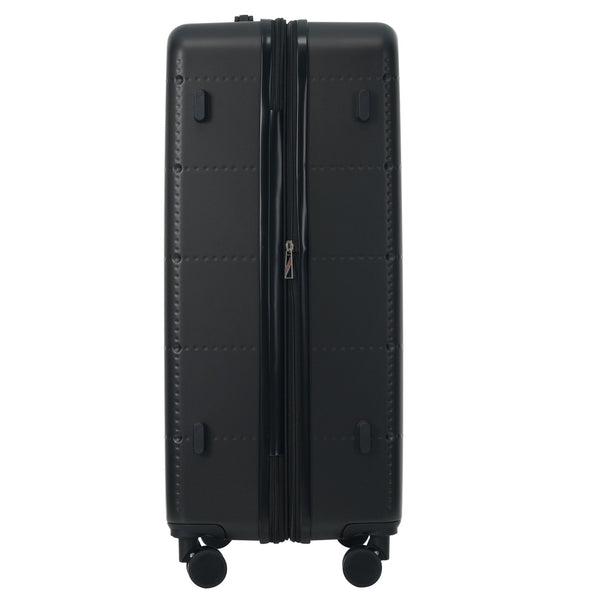 English Elm Luggage 5 Piece Hardside Abs Set with Front Access Carry on and Tsa Spinner Wheels Black N732P391557B