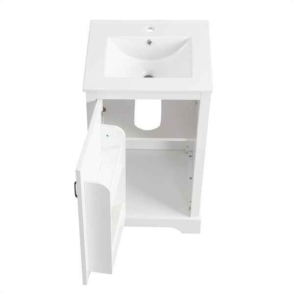 English Elm 20" Bathroom Vanity With Soft-Close Door, Ceramic Sink, Adjustable Shelves & Chic Storage Solutions N725P351852K