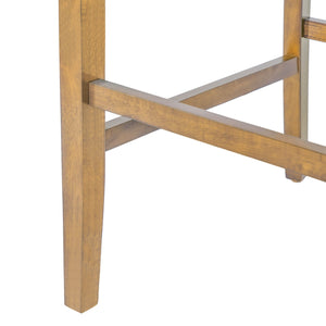 English Elm Barstools Set of 2 Nailhead Trim Beige Fabric Rubberwood Frame for Kitchen Island N780P366607N