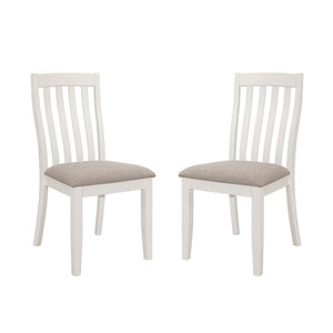 English Elm Set Of 2 Light Brown Upholstered Dining Chairs - Chic Off-White Frame For Modern & Farmhouse Decor B016P227369-GIGA
